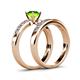 4 - Enya Classic Peridot and Diamond Bridal Set Ring 
