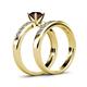 4 - Enya Classic Red Garnet and Diamond Bridal Set Ring 
