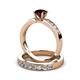 3 - Enya Classic Red Garnet and Diamond Bridal Set Ring 