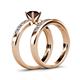 4 - Enya Classic Red Garnet and Diamond Bridal Set Ring 