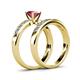 4 - Enya Classic Rhodolite Garnet and Diamond Bridal Set Ring 