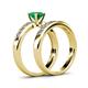 4 - Enya Classic Emerald and Diamond Bridal Set Ring 