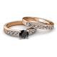 2 - Enya Classic Black and White Diamond Bridal Set Ring 
