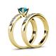 4 - Enya Classic London Blue Topaz and Diamond Bridal Set Ring 