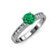 3 - Ronia Classic Emerald and Diamond Engagement Ring 