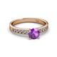 2 - Ronia Classic Amethyst and Diamond Engagement Ring 