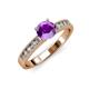 3 - Ronia Classic Amethyst and Diamond Engagement Ring 