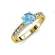 3 - Ronia Classic Blue Topaz and Diamond Engagement Ring 