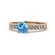 1 - Ronia Classic Blue Topaz and Diamond Engagement Ring 