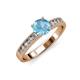 3 - Ronia Classic Blue Topaz and Diamond Engagement Ring 