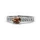 1 - Ronia Classic Smoky Quartz and Diamond Engagement Ring 
