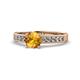 1 - Ronia Classic Citrine and Diamond Engagement Ring 