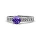 1 - Ronia Classic Iolite and Diamond Engagement Ring 