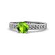 1 - Ronia Classic Peridot and Diamond Engagement Ring 