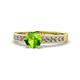1 - Ronia Classic Peridot and Diamond Engagement Ring 