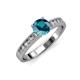 3 - Ronia Classic London Blue Topaz and Diamond Engagement Ring 