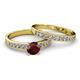 2 - Ronia Classic Red Garnet and Diamond Bridal Set Ring 