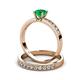 3 - Ronia Classic Emerald and Diamond Bridal Set Ring 