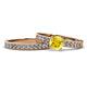 1 - Ronia Classic Yellow Sapphire and Diamond Bridal Set Ring 