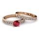2 - Ronia Classic Ruby and Diamond Bridal Set Ring 