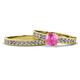 1 - Ronia Classic Pink Sapphire and Diamond Bridal Set Ring 