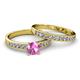 2 - Ronia Classic Pink Sapphire and Diamond Bridal Set Ring 