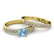 2 - Ronia Classic Aquamarine and Diamond Bridal Set Ring 