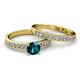 2 - Ronia Classic Blue and White Diamond Bridal Set Ring 
