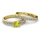 2 - Ronia Classic Yellow and White Diamond Bridal Set Ring 