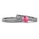 1 - Ronia Classic Pink Tourmaline and Diamond Bridal Set Ring 