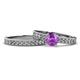1 - Ronia Classic Amethyst and Diamond Bridal Set Ring 