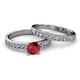 2 - Ronia Classic Ruby and Diamond Bridal Set Ring 