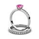 3 - Ronia Classic Pink Sapphire and Diamond Bridal Set Ring 