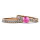 1 - Ronia Classic Pink Sapphire and Diamond Bridal Set Ring 