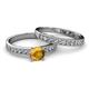 2 - Ronia Classic Citrine and Diamond Bridal Set Ring 