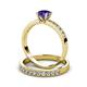 3 - Ronia Classic Iolite and Diamond Bridal Set Ring 