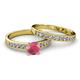 2 - Ronia Classic Rhodolite Garnet and Diamond Bridal Set Ring 