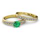2 - Ronia Classic Emerald and Diamond Bridal Set Ring 