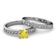 2 - Ronia Classic Yellow Sapphire and Diamond Bridal Set Ring 