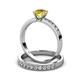 3 - Ronia Classic Yellow Sapphire and Diamond Bridal Set Ring 