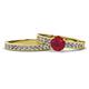 1 - Ronia Classic Ruby and Diamond Bridal Set Ring 