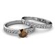 2 - Ronia Classic Smoky Quartz and Diamond Bridal Set Ring 