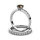 3 - Ronia Classic Smoky Quartz and Diamond Bridal Set Ring 