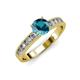 3 - Ronia Classic London Blue Topaz and Diamond Engagement Ring 