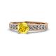 1 - Ronia Classic Yellow Sapphire and Diamond Engagement Ring 
