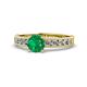 1 - Ronia Classic Emerald and Diamond Engagement Ring 