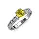 3 - Ronia Classic Yellow and White Diamond Engagement Ring 