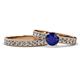 1 - Ronia Classic Blue Sapphire and Diamond Bridal Set Ring 