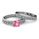 2 - Ronia Classic Pink Tourmaline and Diamond Bridal Set Ring 