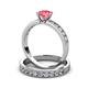 3 - Ronia Classic Pink Tourmaline and Diamond Bridal Set Ring 
